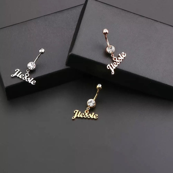 Personalized Name Navel Ring Customize Stainless Steel Belly - Temu